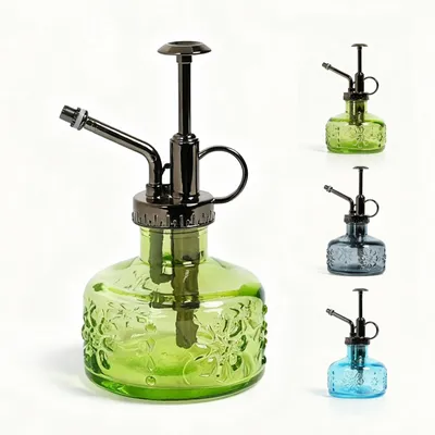 Produktbild von Bamworld Glasgießkanne, Pflanzensprüher für Zimmerpflanzen & Sukkulenten, 180ml Vintage, Grün