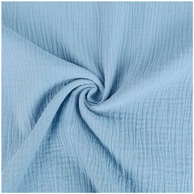 Musselin Stoff uni in Himmelblau – Oeko-Tex zertifizierte Meterware aus Baumwolle.