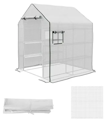 Produktbild von Outsunny Ersatzfolie Gewächshausfolie mit UV-Schutz, Seitenfenster, Rolltür