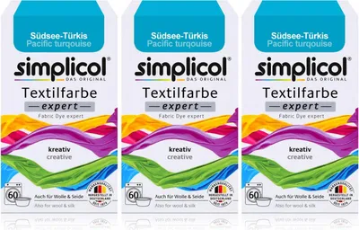 Produktbild von Simplicol Textilfarbe expert Südsee-Türkis 150g - Farbe zum Färben (3er Pack)