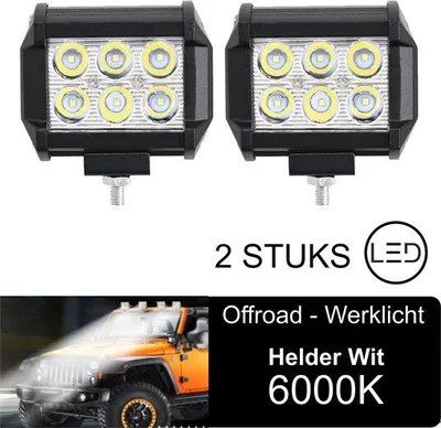 Image de Lampe de travail LED 12 V 18 W tout-terrain IP67 6000 K