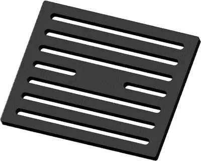 Produktbild von Eckiger Kaminrost/Ascherost 215 x 175 x 10 mm für Kago Kaminöfen - Ascherost aus massivem Stahl - Feuerrost hitzebeständig