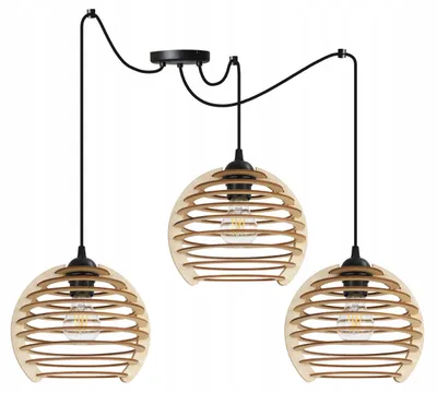 Obrázok produktu pre Závesná lampa, stropný svietnik, drevo, LED tienidlo