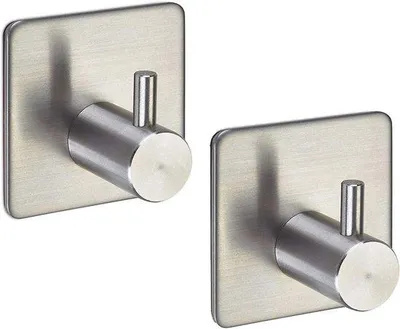 Productafbeelding van Zelfklevende RVS Wandhaken voor Keuken en Badkamer - Set van 2