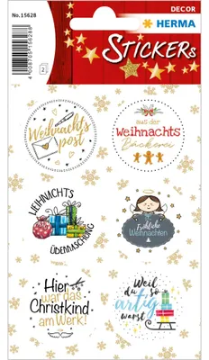 Produktbild von HERMA 15628, Papier, Gemischte Farben, Permanent, Junge, Weihnachten, Sichtverpackung