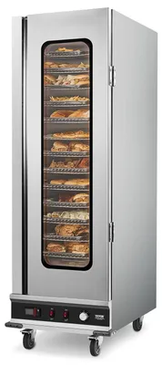 Produktbild von VEVOR Hot Box Lebensmittelwärmer, 16-stufiger großer Verkaufsstandwärmer mit Wasserbehälter, Glas-Einzeltür und verstellbaren Regalen, Edelstahl-Lebensmittelwärmeschrank, ideal zur Aufbewahrung von Pizza, Hähnchen, Restaurant, Transparente Tür