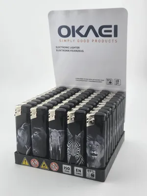 Produktbild von Okaei Feruerzeug Electronic Motiv Animal 50 Stück