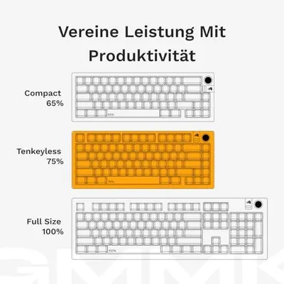Imagen del producto de Glorious Gaming GMMK 3 PRO, teclado mecánico barebones de 75%, con cable, USB, iluminación RGB LED, color negro