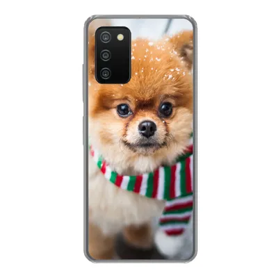 Produktbild von MuchoWow® Handyhülle Schutzhülle Hülle für Samsung Galaxy A03s Hund - Halstuch - Schnee Silikon Softcase Handy Hülle - Schutz