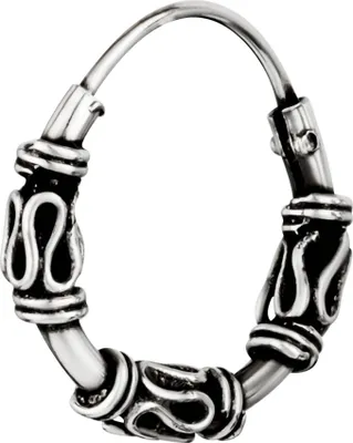 Produktbild von Single 925 Sterling Silber Keltische Bali Ohrschmuck Creole Klein 12mm 7087