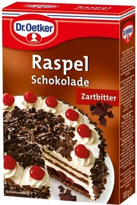 Obrázok produktu pre Dr. Oetker strúhaná čokoláda jemná tmavá 100g balenie 5