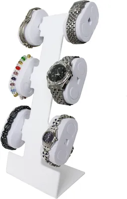 Produktbild von Acryl Uhrenständer Armbandständer für 6 Uhren Uhrenhalter Uhrendisplay weiss