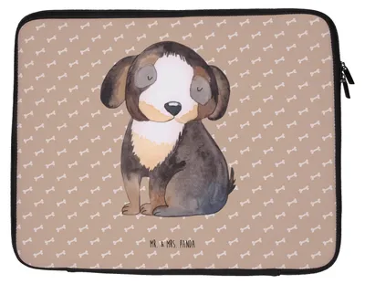 Produktbild von Mr. & Mrs. Panda Laptop Tasche Hund Entspannen 33 x 42 cm - Hundeglück - Geschenk, Hülle, Süß, Sleeve, Sprüche, Laptoptasche, Hundemama, Liebe, Schwarzer, Laptophülle
