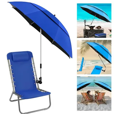 Produktbild von Sonnenschirm für Stuhl, 360° Verstellbarer Klemme Regenschirm Clip, UPF 100+, für Terrassenstühle, Strandstühle, liegestuhl,Rollstühle,Campingstühle