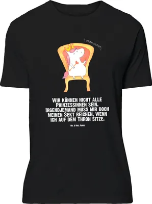 Produktbild von Mr. & Mrs. Panda Größe XL T-Shirt Einhorn König - Schwarz - Geschenk, Kaiser, Unicorn, Bundeskanzler, Krone, mit Spruch, Shirt, Tshirt, Prinzessin