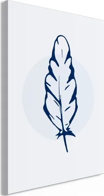 Produktbild von Vlies Leinwandbild - Blue Feather (1 Part) Vertical 40x60 cm Abstrakt a-A-0398-b-a