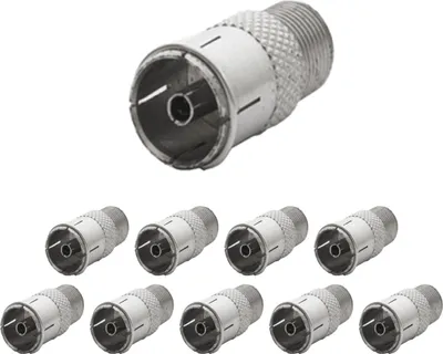 Produktbild von PremiumX 10x F-Adapter F-Quickstecker Kupplung TV Koaxialkabel Verbinder