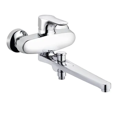 Immagine prodotto di KLUDI OBJEKTA Mitigeur monocommandé pour bain et douche, montage mural, bec pivotant, chrome, 324910575, 324910575