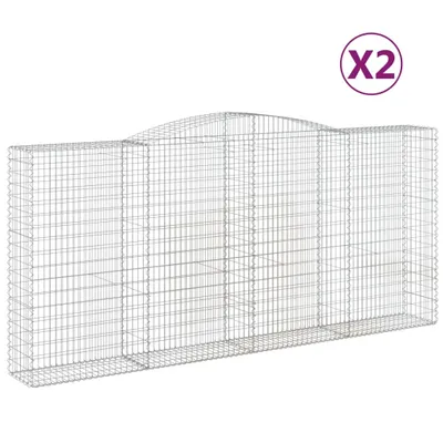 Produktbild von Gabionen mit Hochbogen 2 Stk. 400x50x180/200cm Verzinktes Eisen
