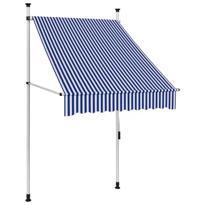 Image de vidaXL Store rétractable manuel 100 cm bleu/blanc rayé
