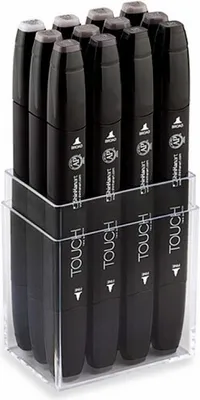 Produktbild von ShinHanart Touch Twin Marker Warm Grey 12er Set Grafikmarker Box Design