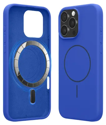 Produktbild von kwmobile Handyhülle für Apple iPhone 16 Pro Max - Hülle für MagSafe - Hülle für iPhone 16 Pro Max Case - Silikon Rückseite magnetisch in Baltik Blau
