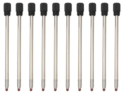 Kugelschreiberminen, 10 Stück, Metall, 0,5 mm, schwarz, 7 cm