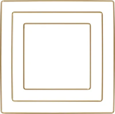 Image de 3 anneaux en métal carré - or - 20, 25 et 30 cm