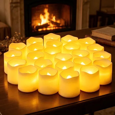 Obrázok produktu pre 24 LED sviečky, bezplamenné sviečky, napájané batériami, teplé biele svetlo na dekoráciu