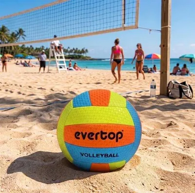 Productafbeelding van Volleybal, Beachvolleybal, waterbal, voor training of spel, maat 5 (meerkleurig), rood