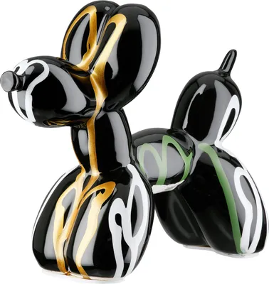 Image de Gilde Figur, Ballonhund, "Scuro", Keramik, schwarz, VE 2, L. 7.5 cm, B. 18.5 cm, H. 15 cm 33216 4063387332160