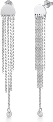Immagine prodotto di Orecchini in argento 925/- rodiato 7,0 cm di zirconi