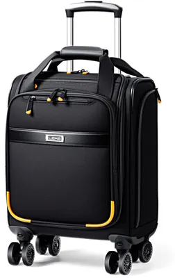 Imagen del producto de Maleta de cabina negra, 45x36x20 cm, apta para llevar en la cabina de avión, fabricada con materiales resistentes