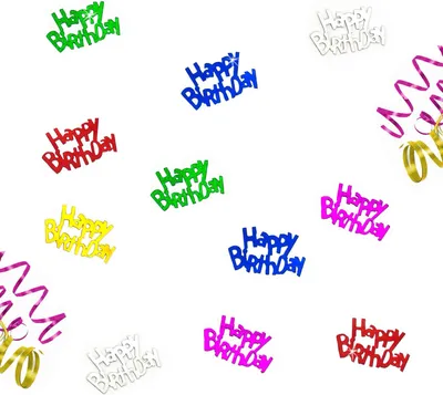 Produktbild von Oblique Unique Konfetti Happy Birthday Geburtstag Jubiläum über 150 Stk. bunt mit Spiegeleffekt Streudeko Streuteile Tisch Deko