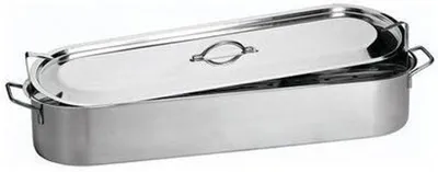 Productafbeelding van Vispan - Vispot Lange pan - Vis bereiden - Roestvrij staal - 60 cm - Zilver