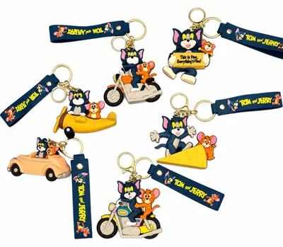 Produktbild von Tom und Jerry Comic Schlüsselanhänger mit Schlüsselband Überraschungsdesign Anhänger, KI-generiertes Bild