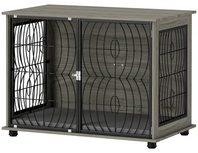 Immagine prodotto di Trasportino per cani di grossa taglia con cuscino lavabile | Colore: Grigio | Dimensioni: 60x100x73,5 cm