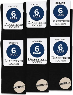 Produktbild von Occulto Diabetikersocken Herren ohne Naht ohne Gummibund Baumwolle 6er Pack (Modell: Oliver)