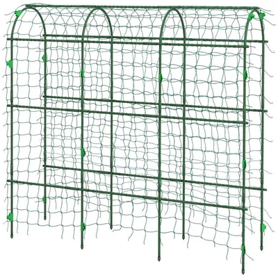 Zdjęcie produktu dla Duża konstrukcja do wspinaczki z siatką dla roślin pnących | Kolor: zielony | Wymiary: 182 x 43 x 183 cm