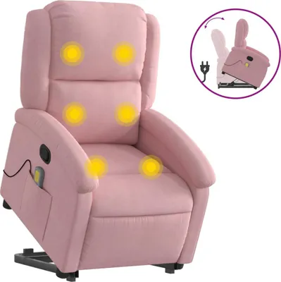 Image de vidaXL Fauteuil de massage releveur rose velours