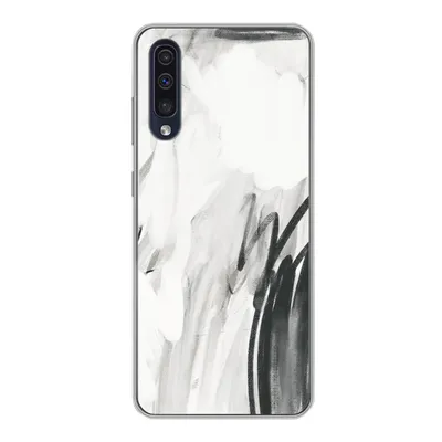 Produktbild von MuchoWow® Handyhülle Schutzhülle Hülle für Samsung Galaxy A30s Kunst - Schwarz - Weiß - Abstrakt Silikon Softcase Handy Hülle - Karteninhaber