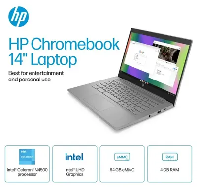 Immagine prodotto di HP Chromebook 14" - fino a 12 ore di autonomia - colore argento