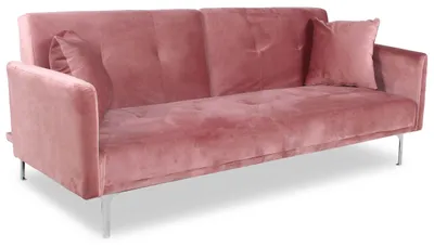 Image de MENZZO Canapé convertible clic-clac 3 places Carla Velours Rose