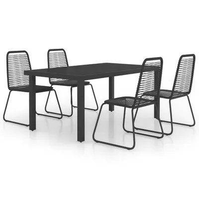 Immagine prodotto di vidaXL set da pranzo da giardino 5 pezzi PVC rattan nero