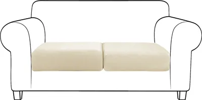 Obrázek produktu pro Topchances Velvet Sofa Seat Cushion Cover, Elastický kryt polštáře na gauč 2 Piece Sofa Cushion Slipcover Sofa Seat Cover Sofa Cover (Beige, 2 Seater)