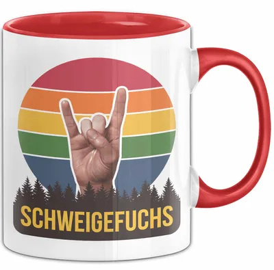 Immagine prodotto di Tazza "Riconoscimento per gli insegnanti" - Idea regalo divertente con scritta "Schweigefuchs" (rosso)