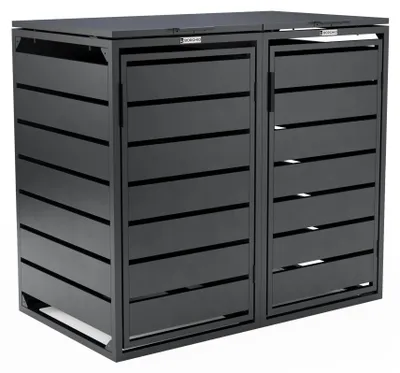 Produktbild von Borghio Mülltonnenbox – Mülltonnenverkleidung für 2 Mülltonnen – Anthrazit – 80*140*125 cm (L*B*H)