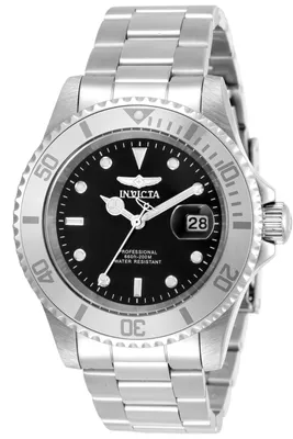 Produktbild von Invicta Pro Diver 34022 Herrenuhr - Quarzwerk - Edelstahl mit schwarzem Zifferblatt - 40 mm