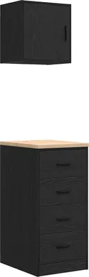 Produktbild von Garagenschränke 2 Stk. Schwarz Holzwerkstoff