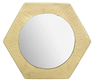 Immagine prodotto di Specchio decorativo, cornice in metallo, 18 x 18 cm, dorato